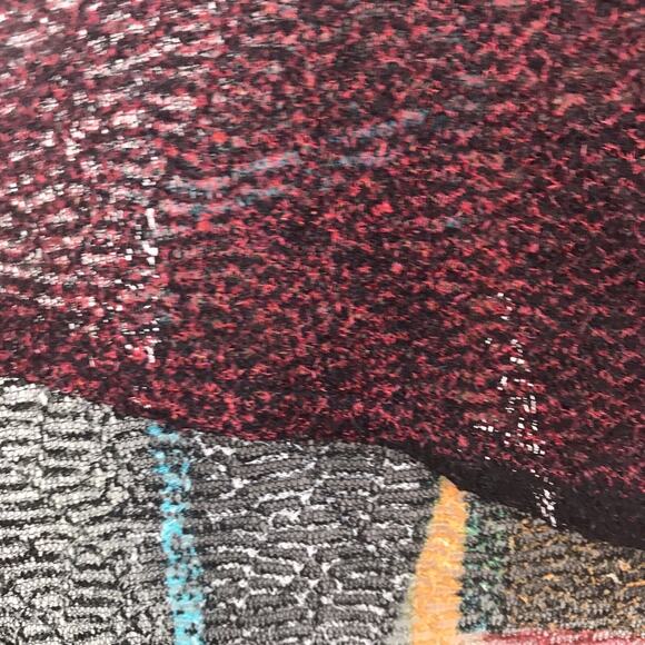 Damee Inc. Cowl Neck Tunic Half Sleeve Swing Sheer Mesh Knit Red Tan Black Small - Picture 5 of 11